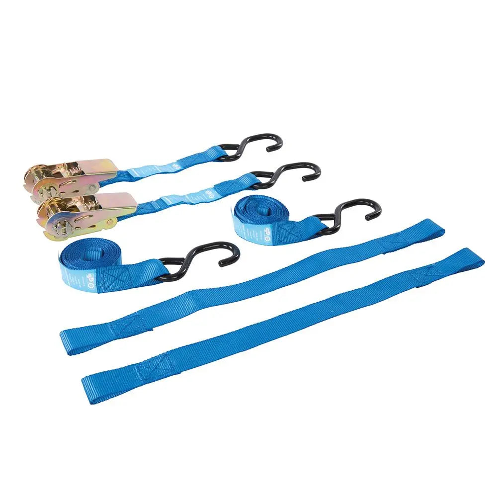Silverline Motorbike Tie-Down Set 4pce Rated 350kg Capacity 700kg 285155  White Rose Tools