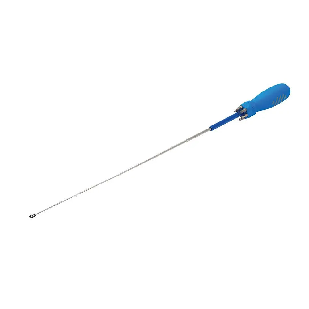 Silverline Multi-Bit Screwdriver with Telescopic Pick-Up Magnet 7 Driver Bits 250547  White Rose Tools