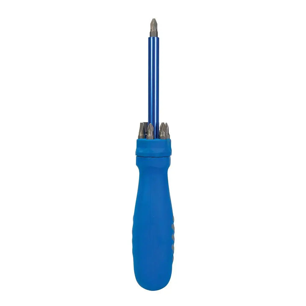 Silverline Multi-Bit Screwdriver with Telescopic Pick-Up Magnet 7 Driver Bits 250547  White Rose Tools