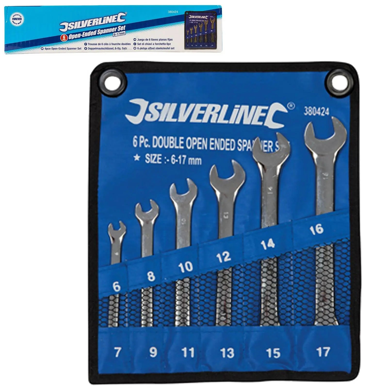Silverline Open-Ended Spanner Set 6 Piece  White Rose Tools