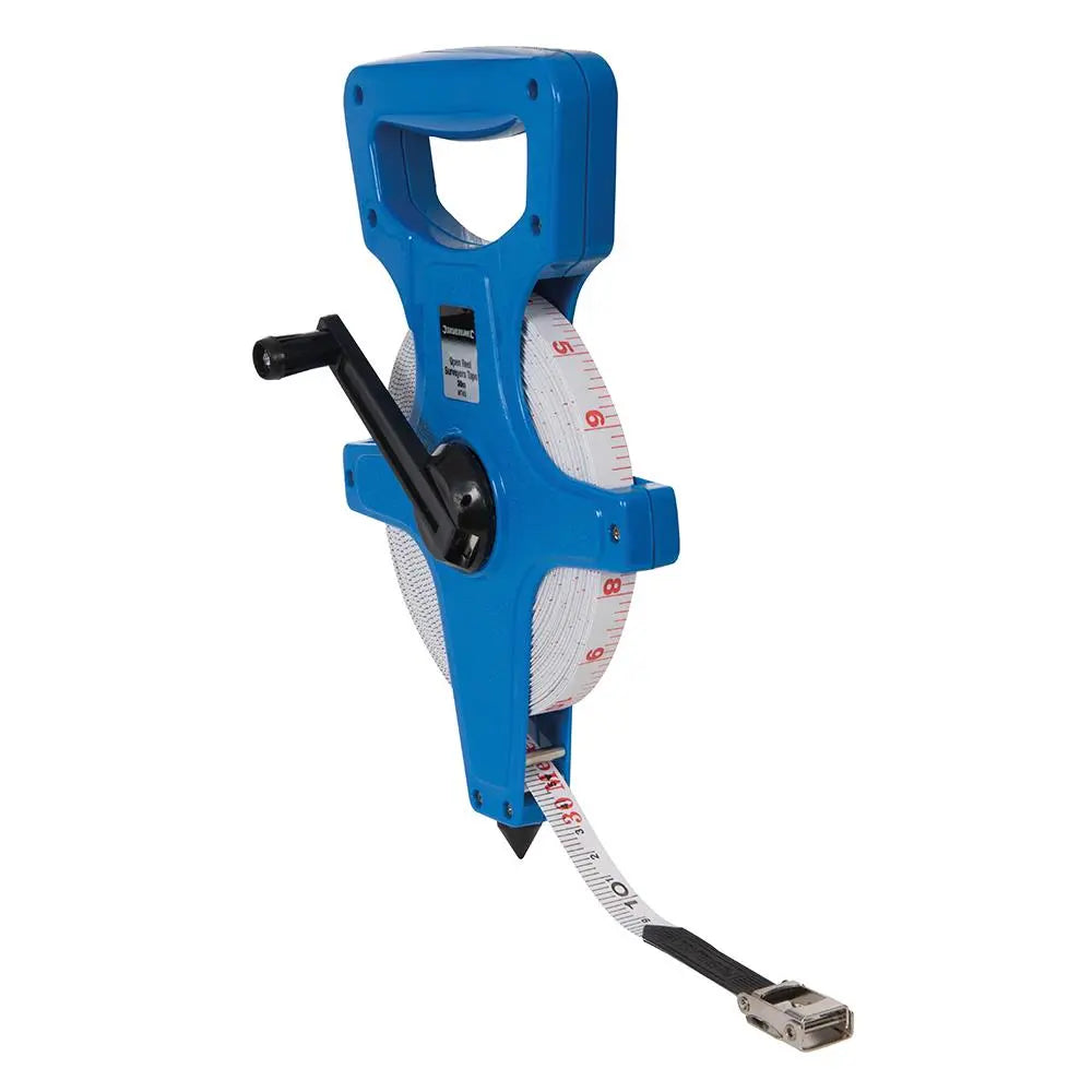 Silverline Open Reel Surveyors Tape 30m / 100ft x 13mm MT45  White Rose Tools