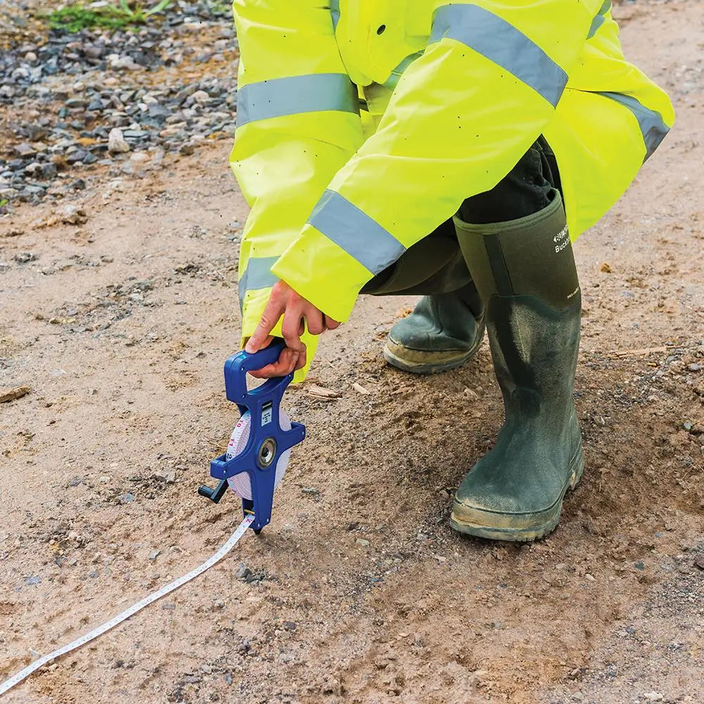 Silverline Open Reel Surveyors Tape 30m / 100ft x 13mm MT45  White Rose Tools