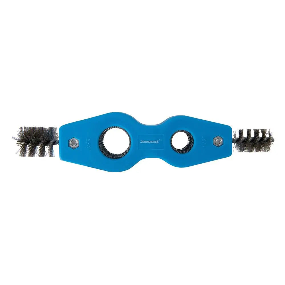 Silverline Pipe Cleaner & Deburrer 15 & 22mm Copper Carbon Steel Brushes 