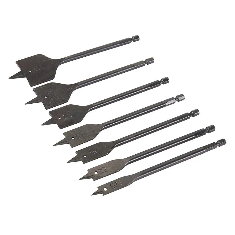 Silverline Plumbers Flat Bit Set 7pce 10 - 40mm 633800  White Rose Tools