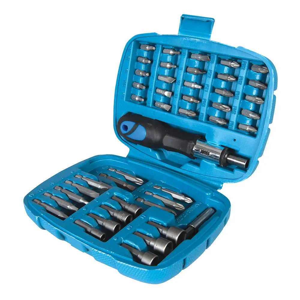 Silverline Ratchet Screwdriver Bit & Socket Set 45pce 427611  White Rose Tools
