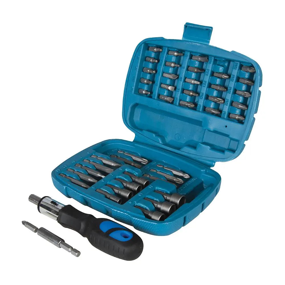 Silverline Ratchet Screwdriver Bit & Socket Set 45pce 427611  White Rose Tools