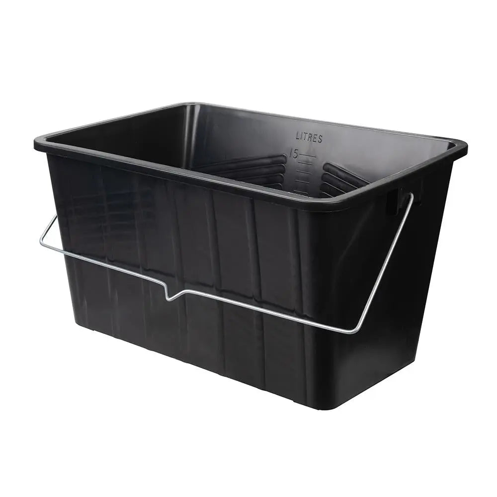 Silverline Rectangular Paint Scuttle Black 15Ltr 977993  White Rose Tools