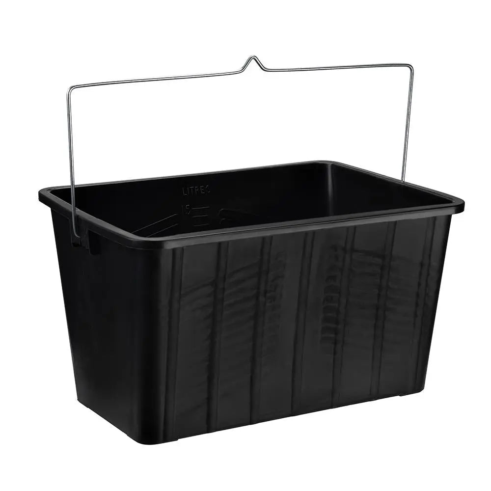 Silverline Rectangular Paint Scuttle Black 15Ltr 977993  White Rose Tools