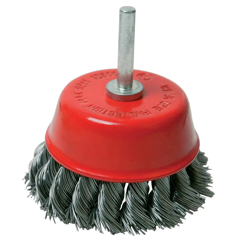 Silverline Rotary Steel Twist-Knot Cup Brush 75mm 244983  White Rose Tools