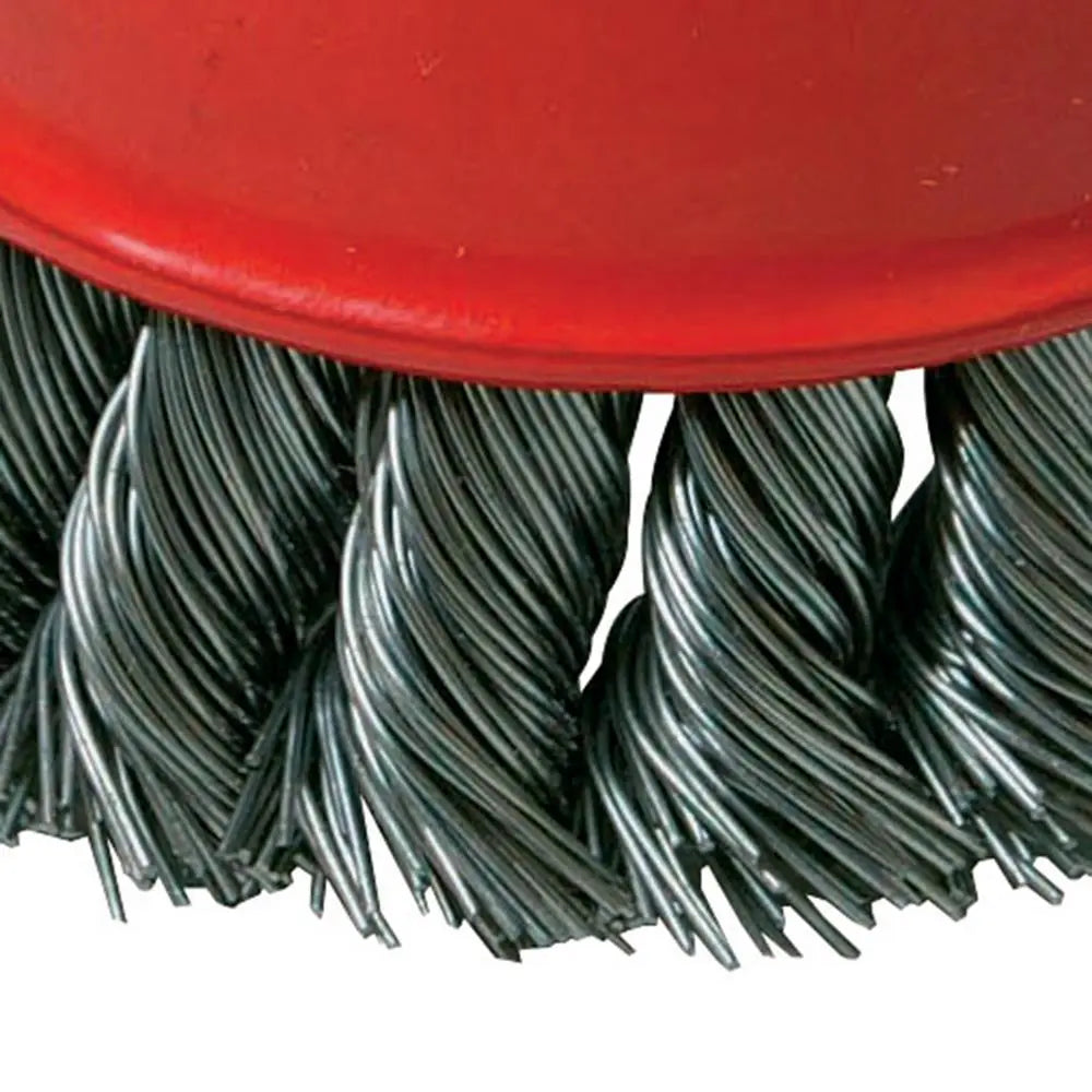 Silverline Rotary Steel Twist-Knot Cup Brush 75mm 244983  White Rose Tools