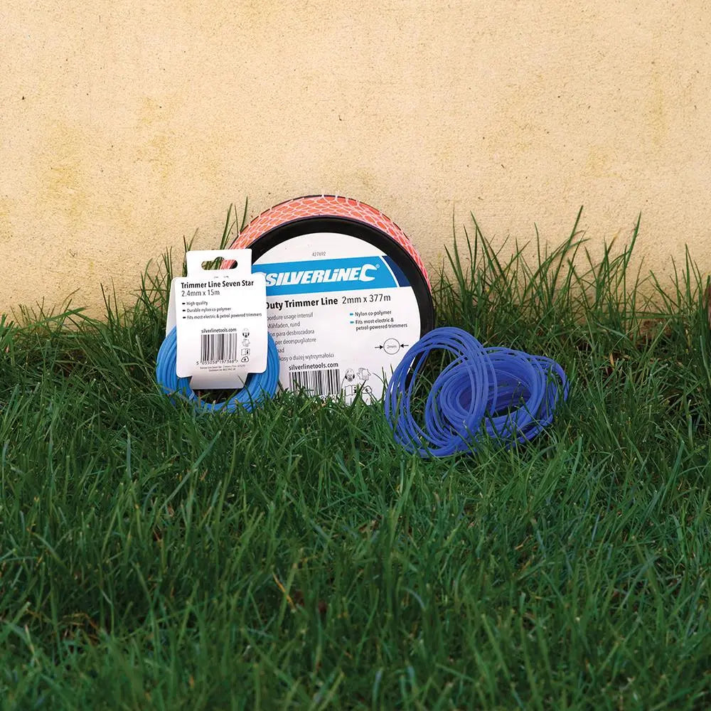 Silverline Seven Star Trimmer Line 2mm, 2.4mm x 15m & 3mm x 12m 