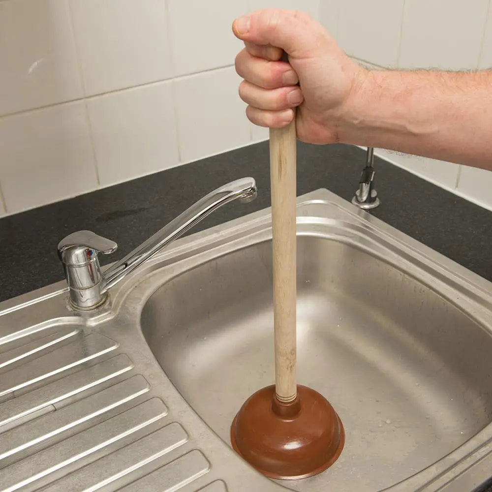 Silverline Sink Plunger 140 x 22mm Toilet Bath Shower Drain Pipe Unblocker 