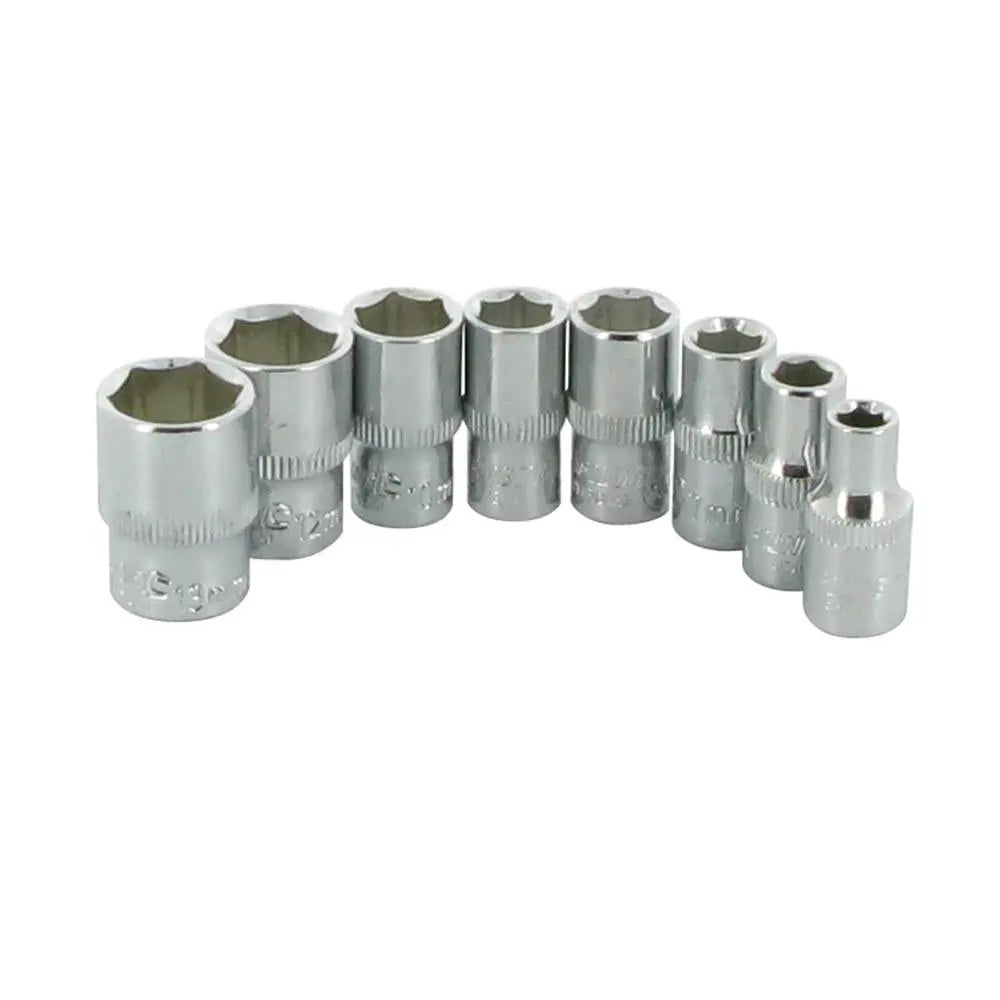 Silverline Socket Set 1/4" Drive 6pt Metric 8pce 5 - 13mm 244975  White Rose Tools