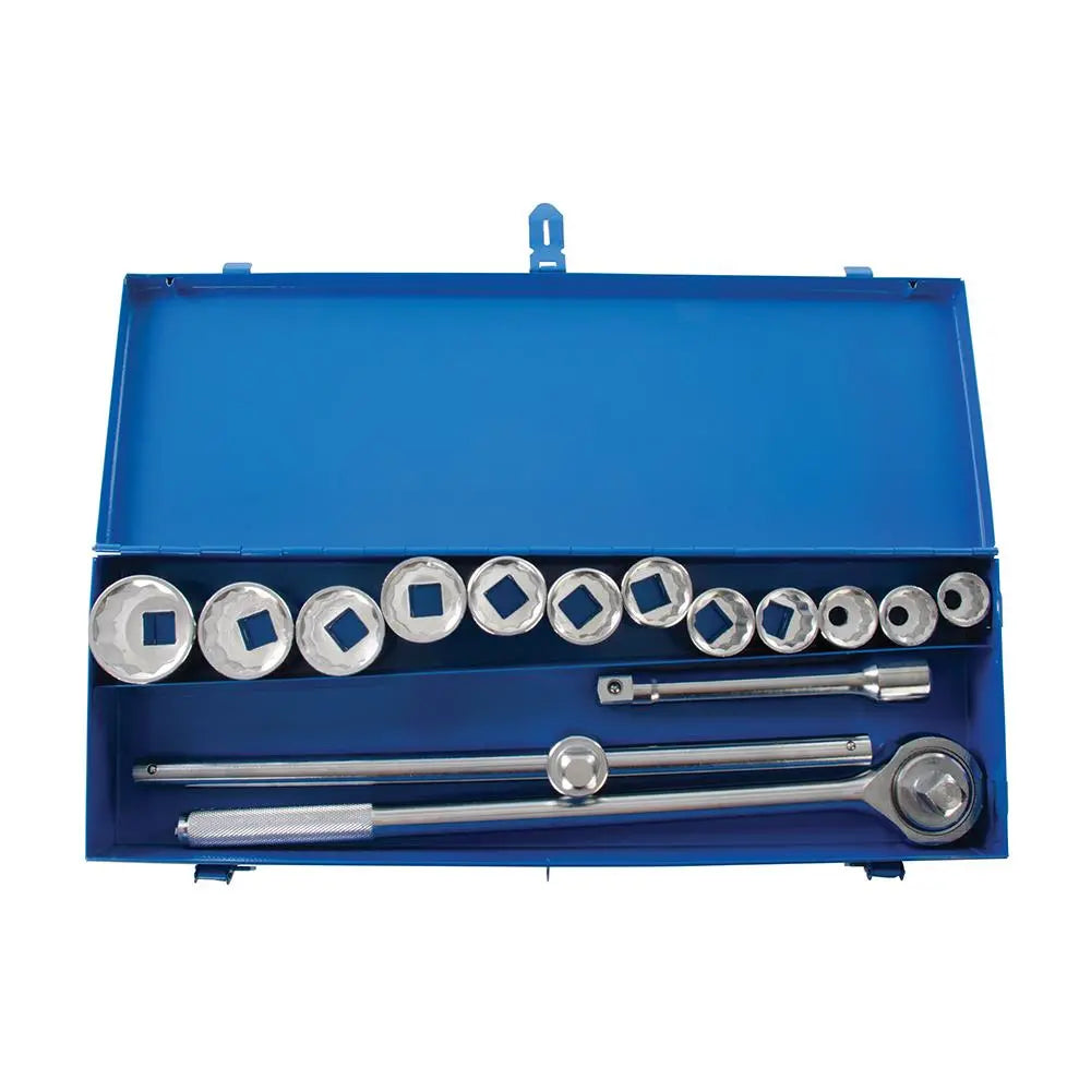 Silverline Socket Set 3/4" Drive 12pt Metric 15pce 22 - 46mm 652142  White Rose Tools