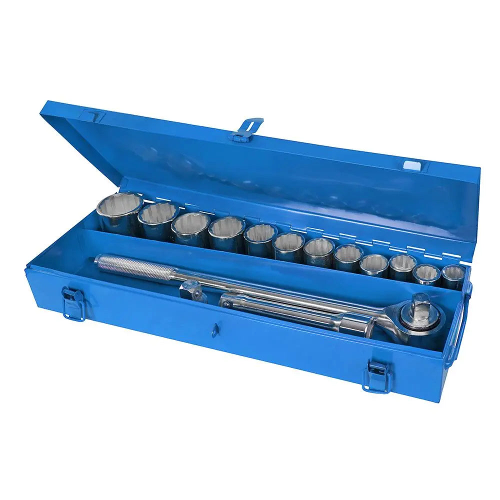 Silverline Socket Set 3/4" Drive 12pt Metric 15pce 22 - 46mm 652142  White Rose Tools