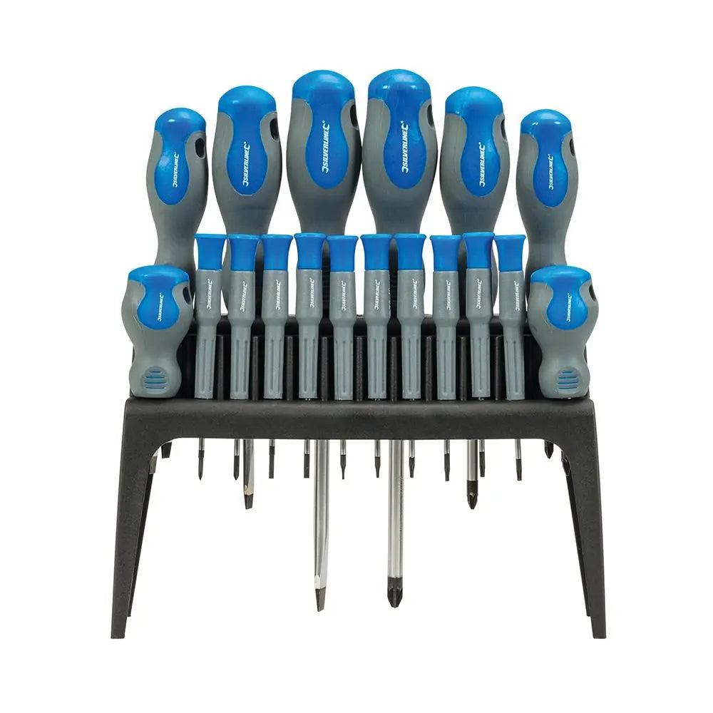 Silverline Soft-Grip Screwdriver Set 18pce 633940  White Rose Tools