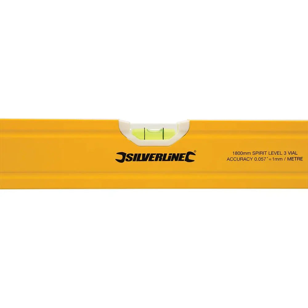 Silverline Spirit Level Powder Coated Aluminium 3 Vials - Choose Length  White Rose Tools