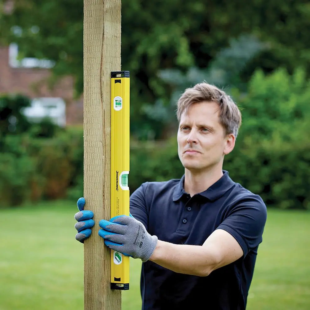 Silverline Spirit Level Powder Coated Aluminium 3 Vials - Choose Length  White Rose Tools
