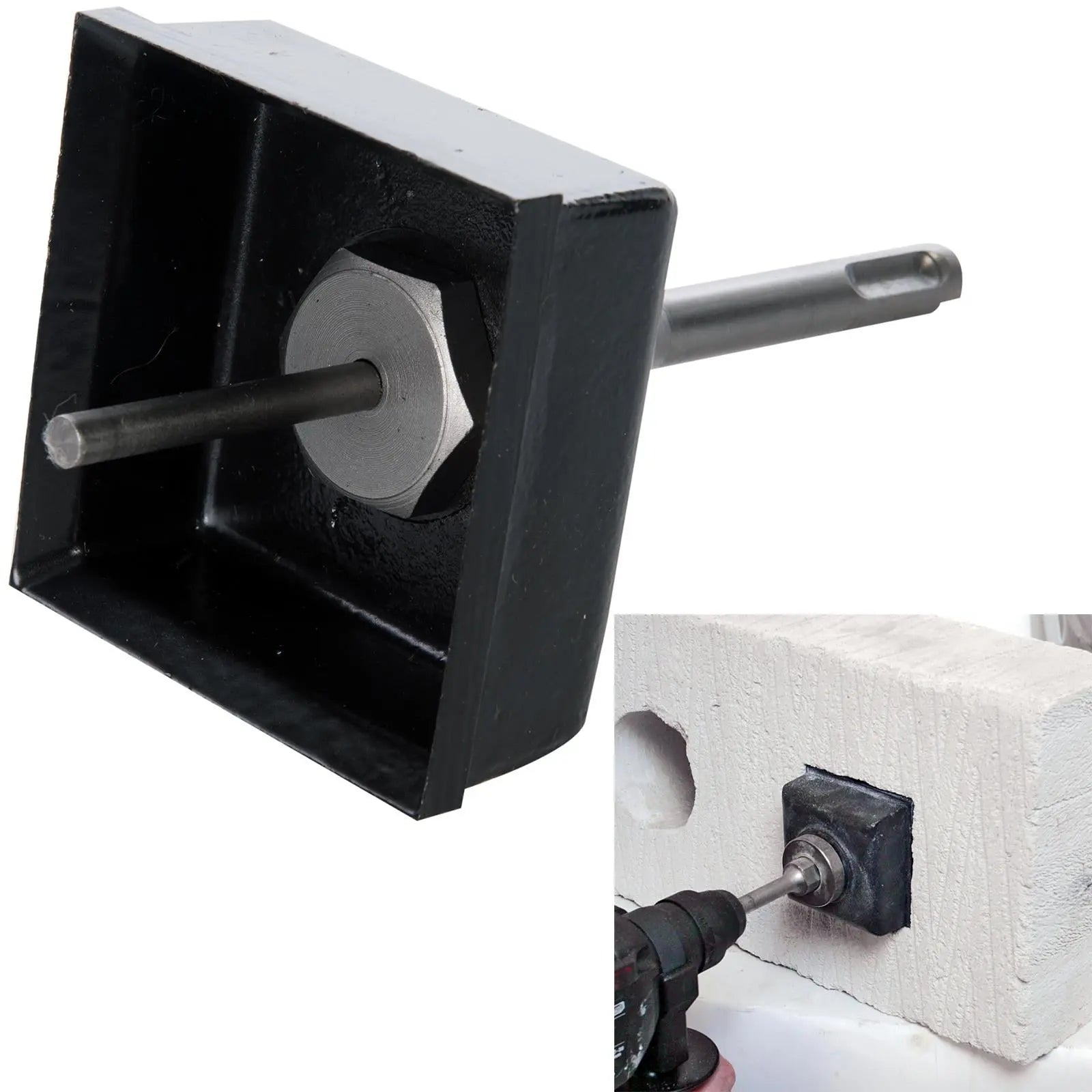 Silverline Square Single Plug Socket Box Cutter 77 x 77mm Masonry Back Box 