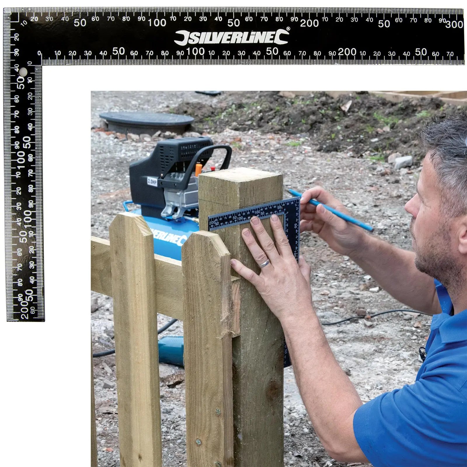 Silverline Steel Framing Square 200 x 300mm 