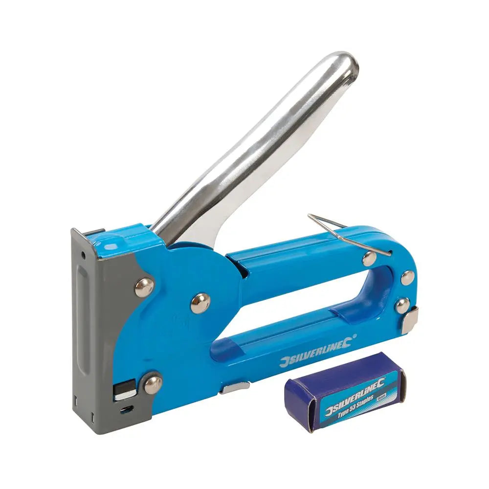 Silverline Steel Staple Gun 4 - 8mm Type 53 101326  White Rose Tools