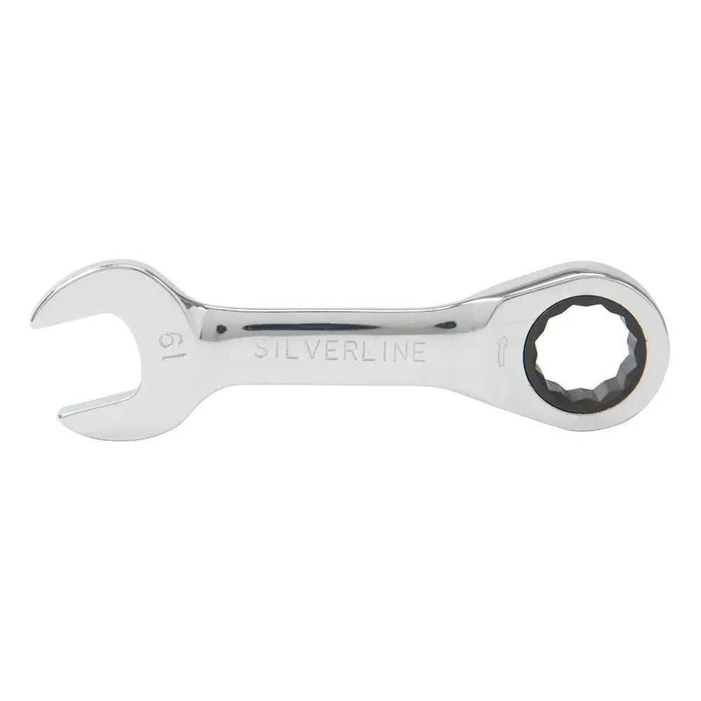 Silverline Stubby Ratchet Spanner Set 7pce 8 - 19mm 199916  White Rose Tools