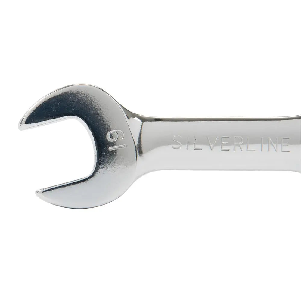 Silverline Stubby Ratchet Spanner Set 7pce 8 - 19mm 199916  White Rose Tools