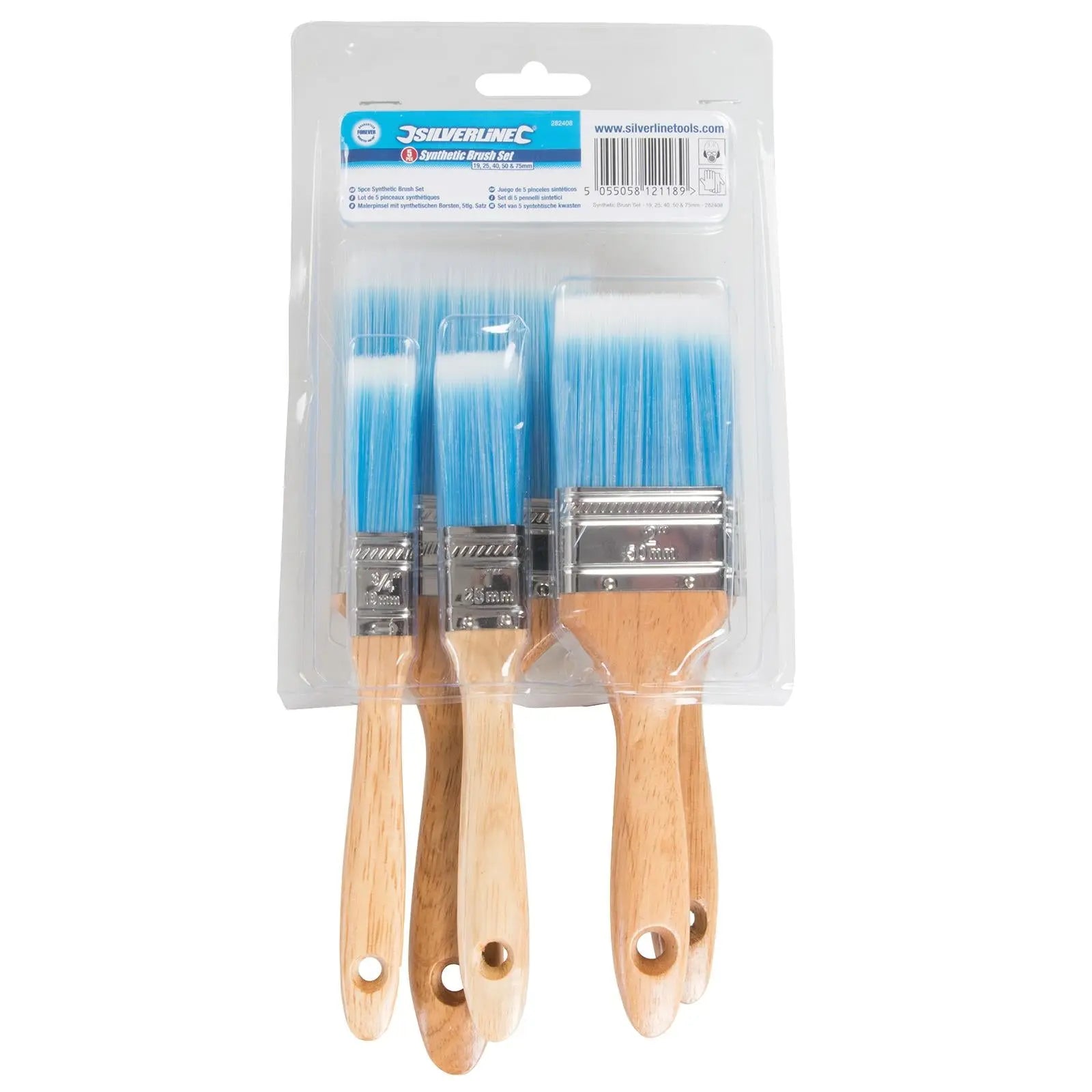 Silverline Synthetic Brush Set 5 Pieces 19mm-75mm 