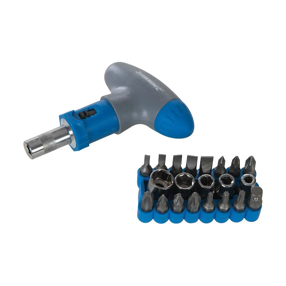 Silverline T-Handle Ratchet Screwdriver Set 22pce 380746  White Rose Tools