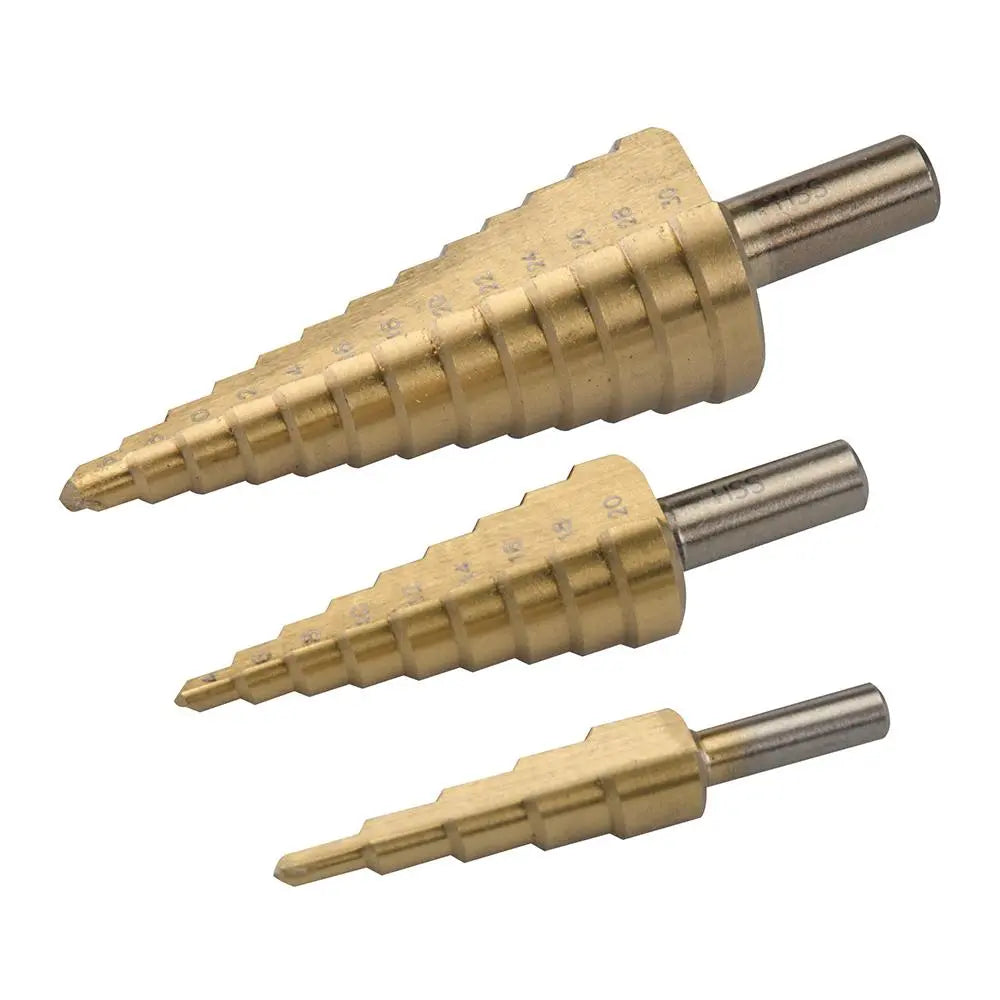 Silverline Titanium-Coated HSS Step Drill Set 3pce 282620  White Rose Tools