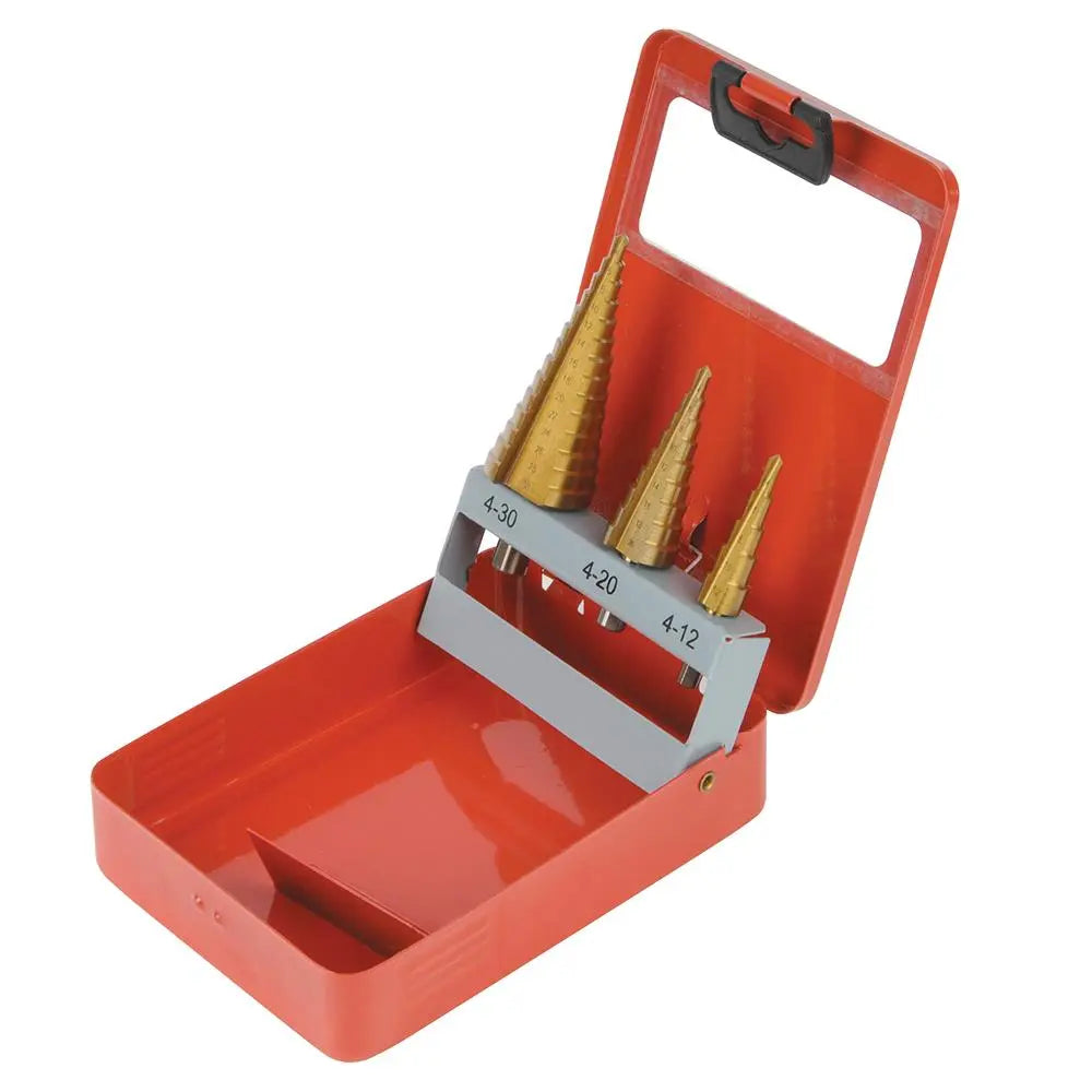 Silverline Titanium-Coated HSS Step Drill Set 3pce 282620  White Rose Tools