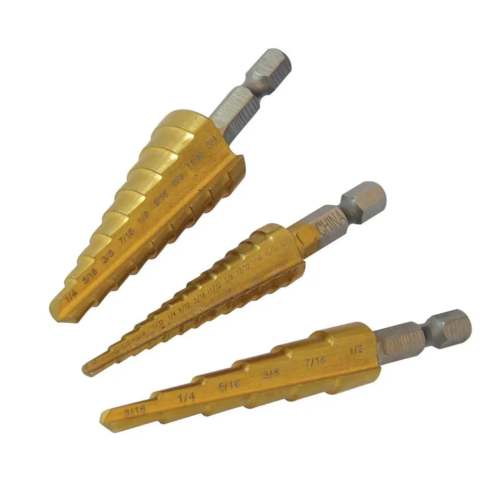 Silverline Titanium-Coated HSS Step Drill Set 3pce  White Rose Tools