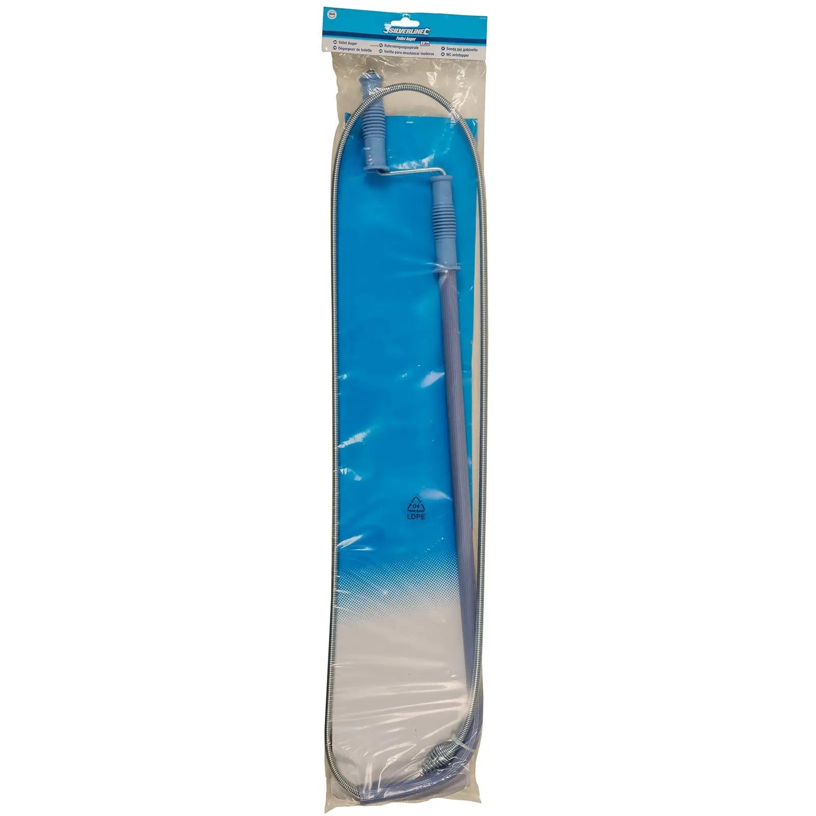 Silverline Toilet Auger Unblocker Plumbers Snake Blockage Basin Flexible Pipe  White Rose Tools