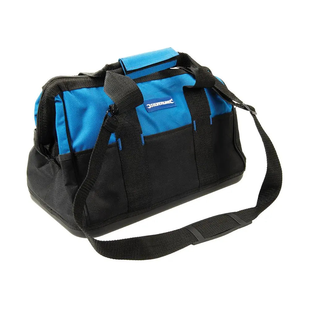 Silverline Tool Bag Hard Base Wide Mouth 400 x 200 300mm 268974  White Rose Tools