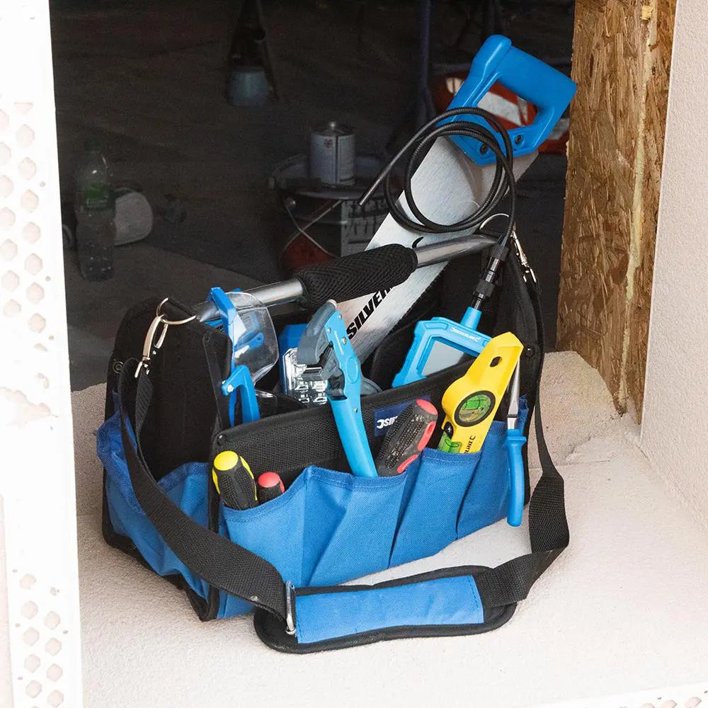 Silverline Tool Bag Open Tote 400 x 200 255mm 748091  White Rose Tools