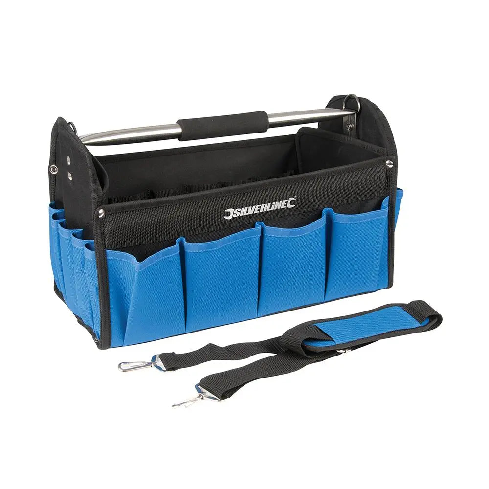 Silverline Tool Bag Open Tote 400 x 200 255mm 748091  White Rose Tools