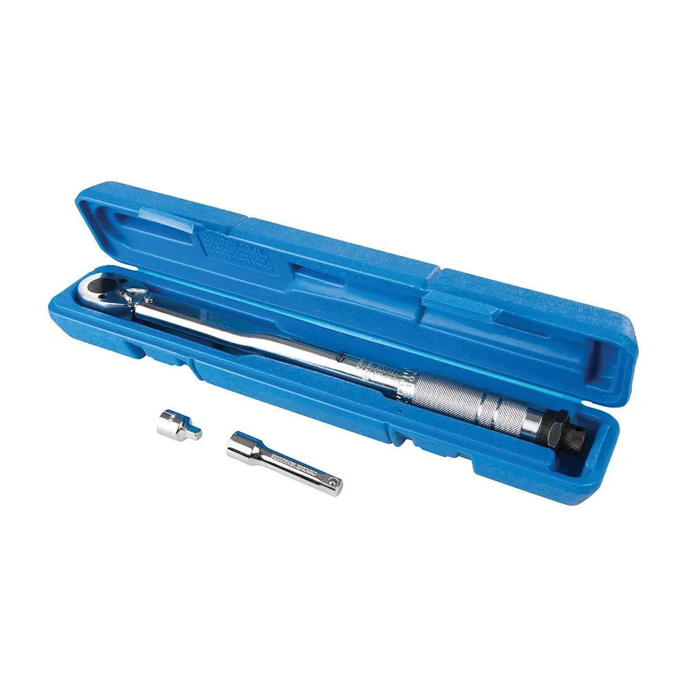 Silverline Torque Wrench 3/8" Drive Reversible Ratchet 1/4" Adaptor Extension Bar 