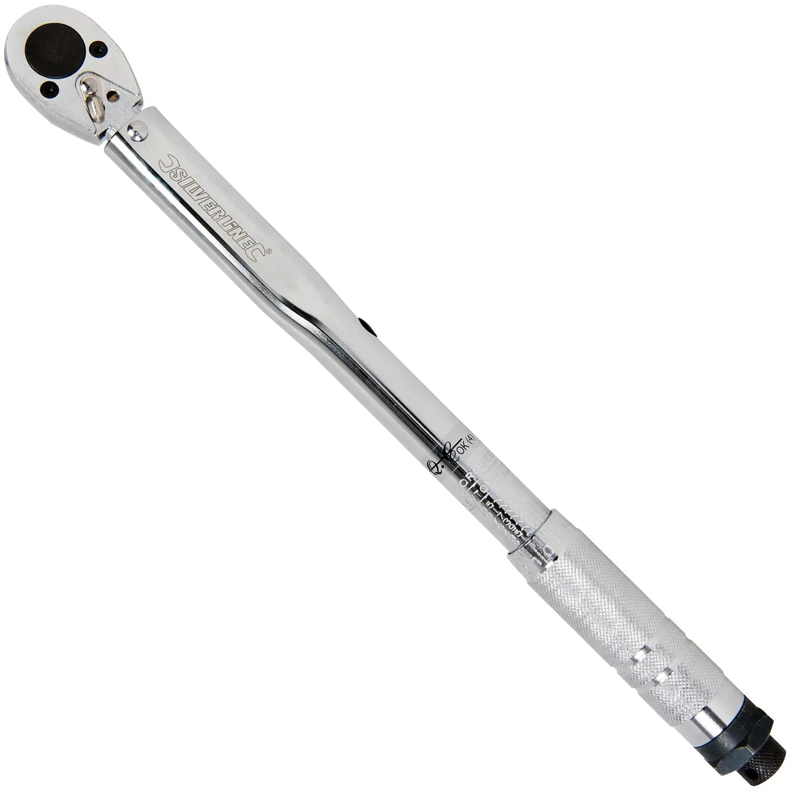 Silverline Torque Wrench 3/8" Drive Reversible Ratchet 1/4" Adaptor Extension Bar 