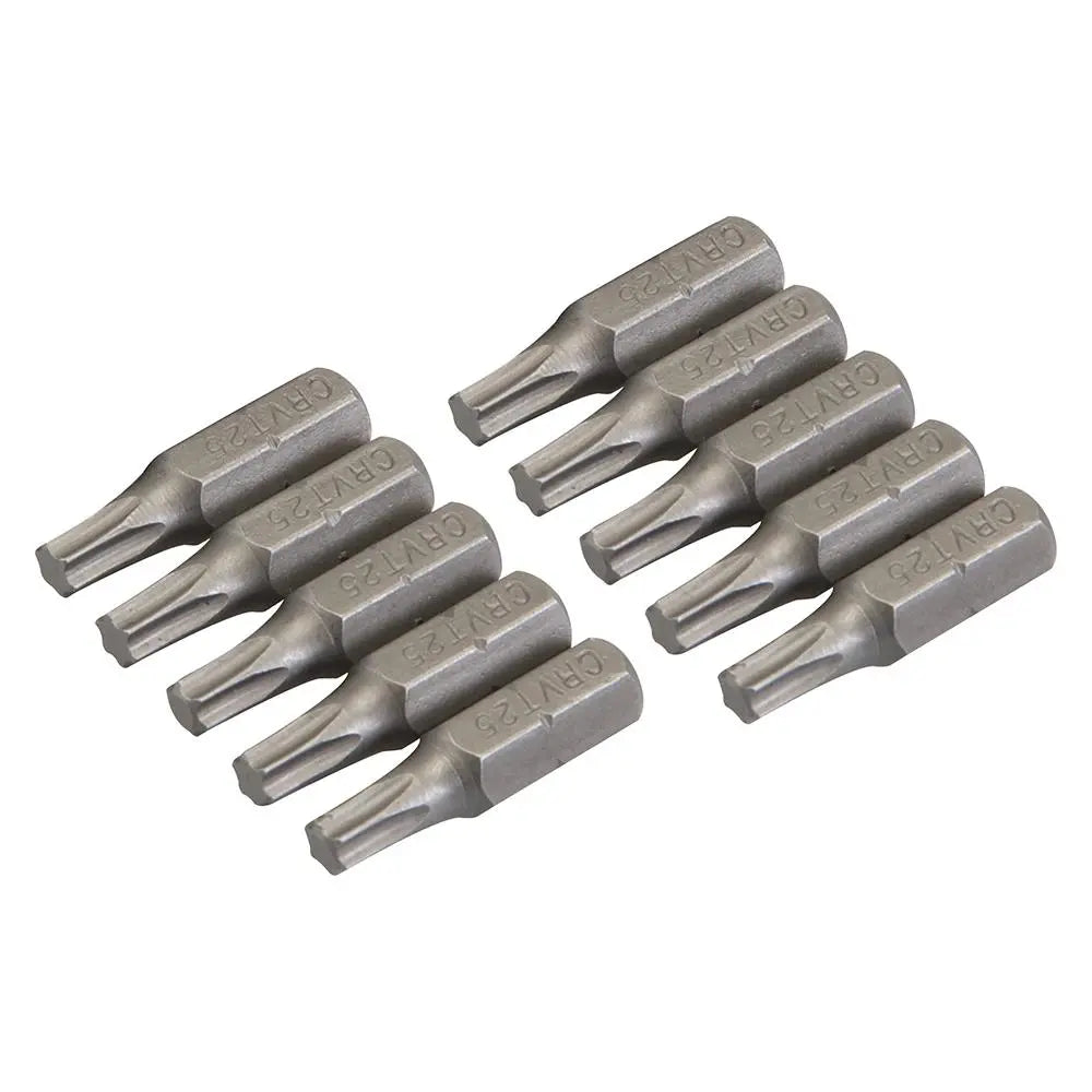 Silverline Trx Cr-V Screwdriver Bits 10pk T25 398775  White Rose Tools