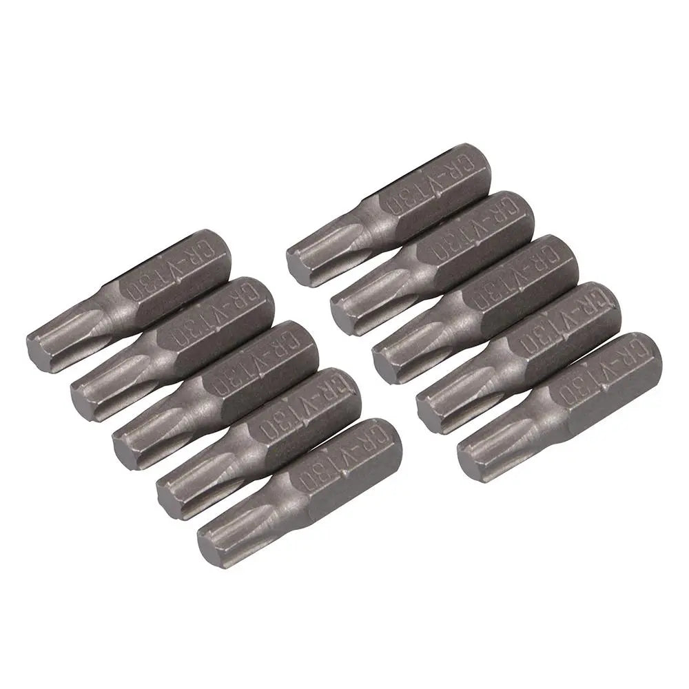 Silverline Trx Cr-V Screwdriver Bits 10pk T30 486941  White Rose Tools