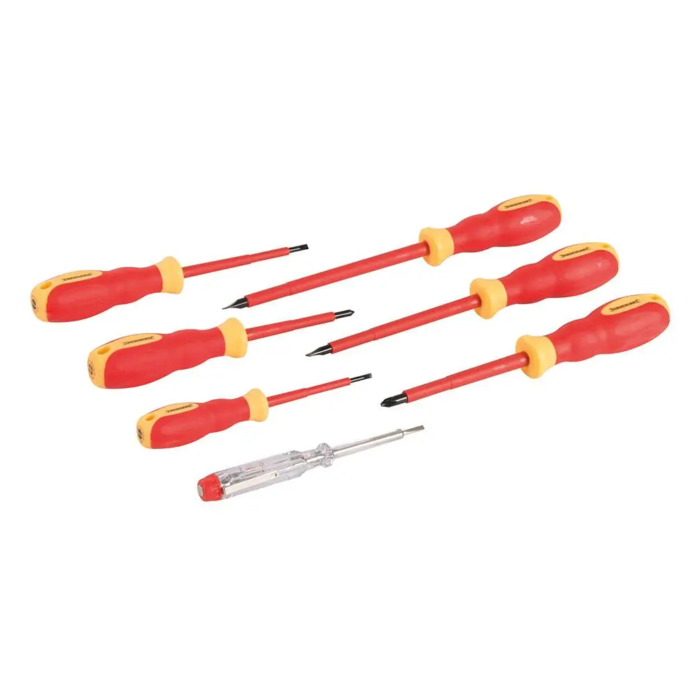 Silverline VDE Soft-Grip Electricians Screwdriver Set 7pce 928227  White Rose Tools