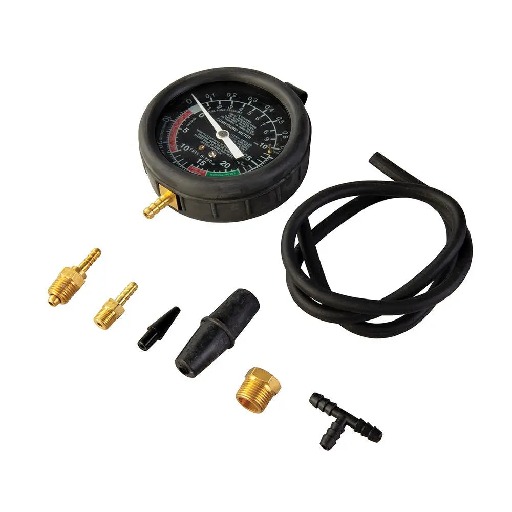 Silverline Vacuum & Fuel Pump Pressure Test Gauge 0 - 10psig / 25inHg 791008  White Rose Tools