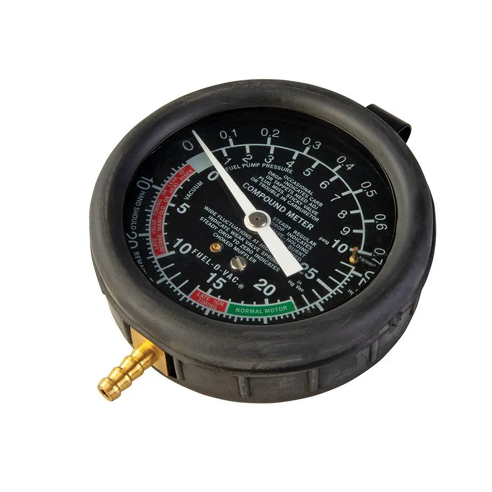 Silverline Vacuum & Fuel Pump Pressure Test Gauge 0 - 10psig / 25inHg 791008  White Rose Tools