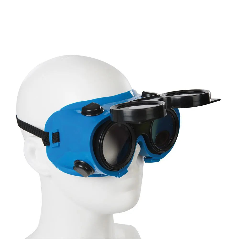 welding goggles on head Silverline Welding Goggles Clear/No.5 Green Scratch Impact Resistant