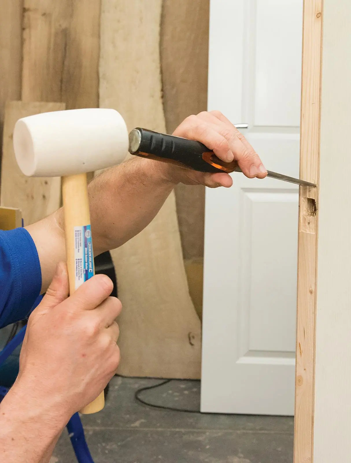 Silverline White Rubber Mallet Hammer with Hardwood Shaft 