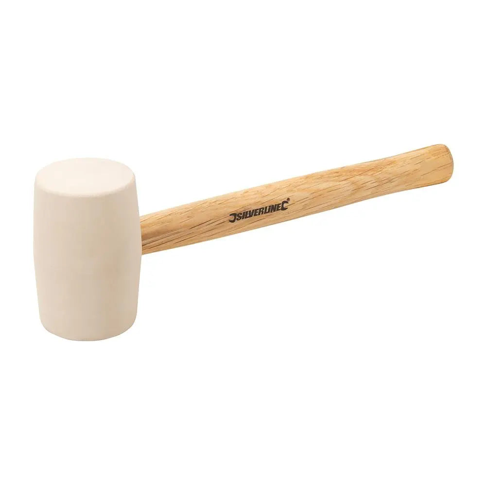 Silverline White Rubber Mallet Hammer with Hardwood Shaft 