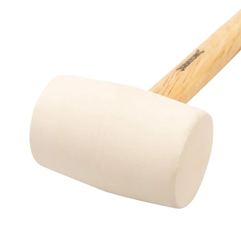 Silverline White Rubber Mallet Hammer with Hardwood Shaft 