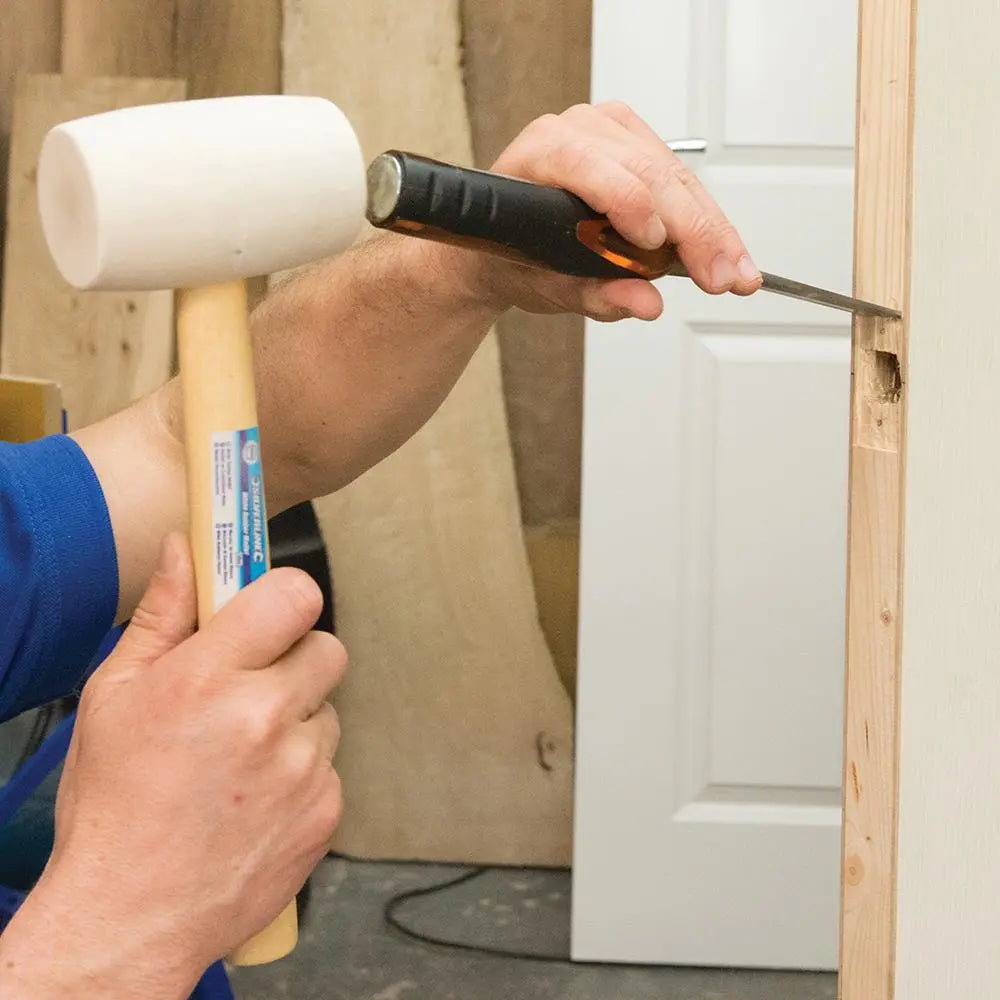 Silverline White Rubber Mallet Hammer with Hardwood Shaft 