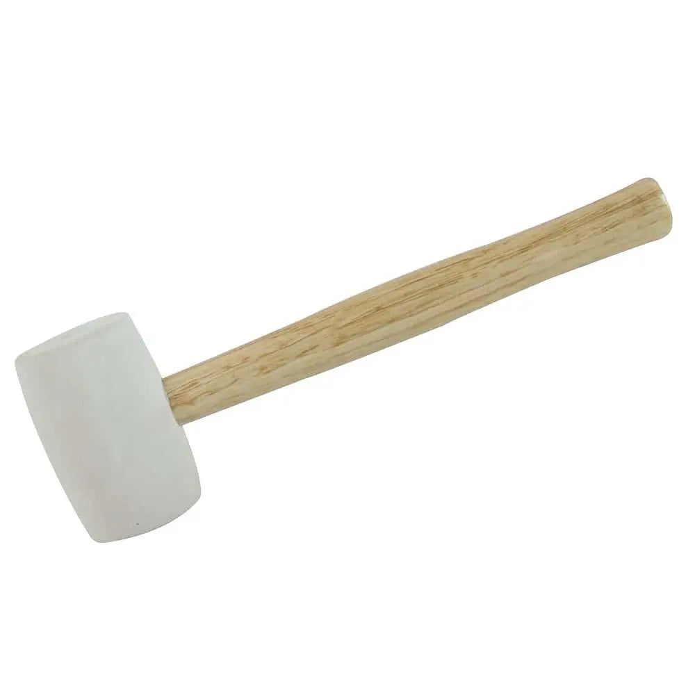 Silverline White Rubber Mallet Hammer with Hardwood Shaft 