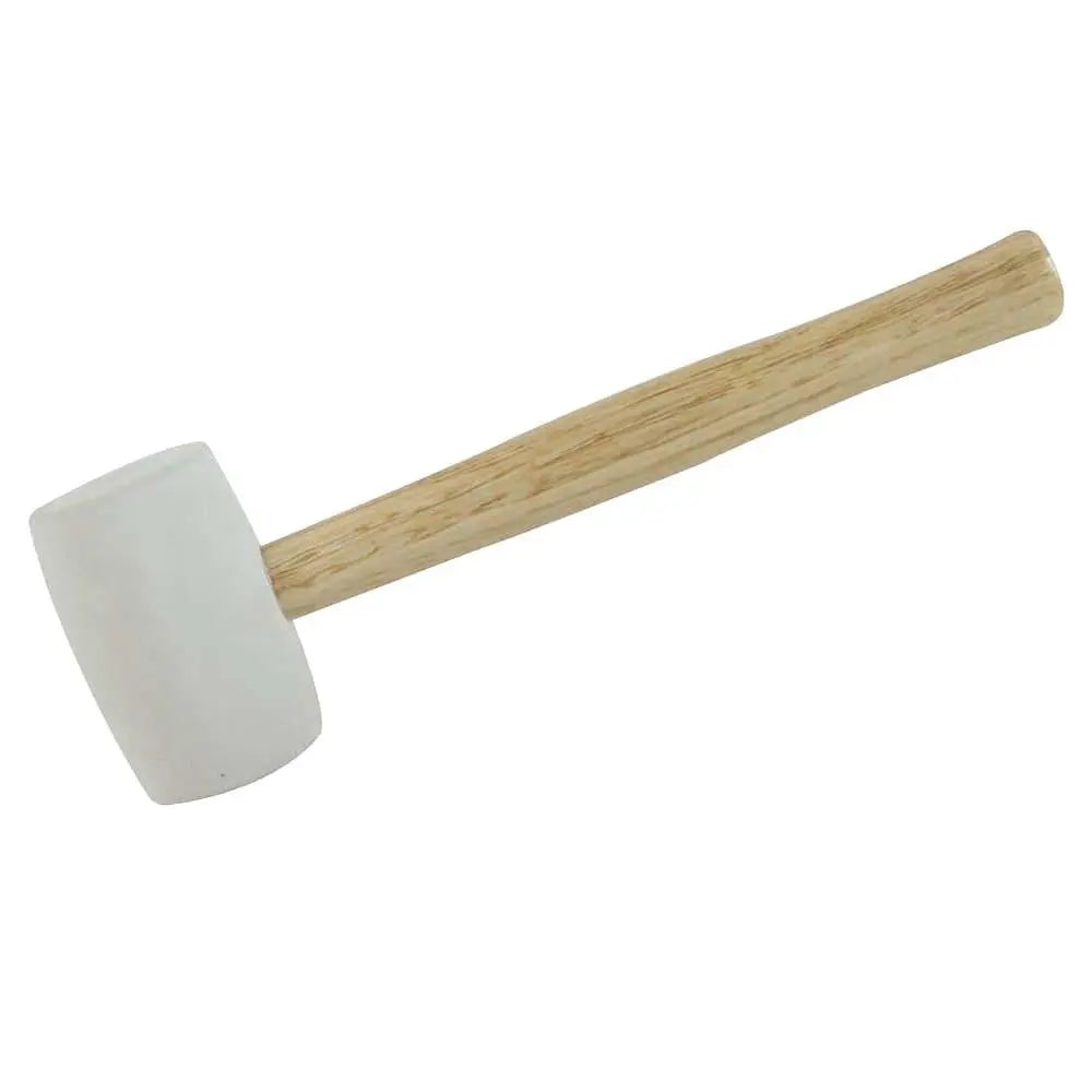 Silverline White Rubber Mallet Hammer with Hardwood Shaft 